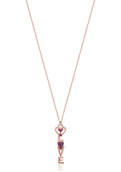 Silver 925 Ayar Love Anahtar Kolye