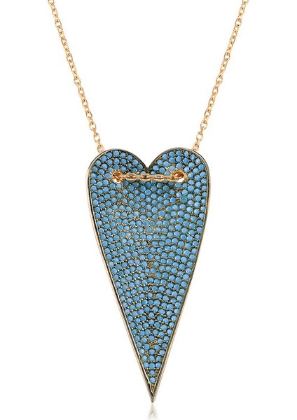 925 Ayar Gümüş Zirkon Taşlı Kalp Kolye