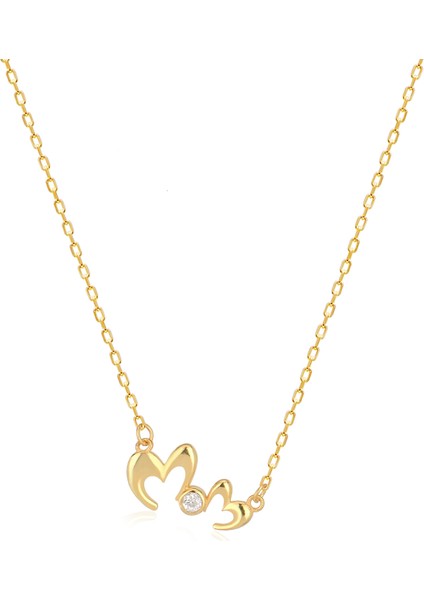 925 Ayar Zirkon Taşlı Yazı Kolye