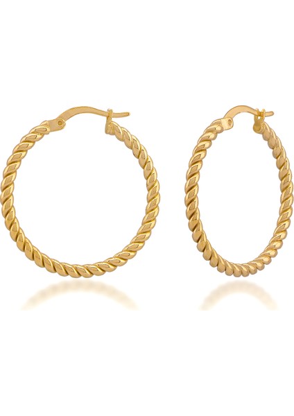 Altın Kaplama Halka Gümüş Küpe