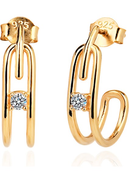 925 Ayar Zirkon Taşlı Küpe