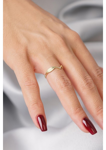 14 Ayar Altın Taşlı Yaprak Yüzük fiyatları