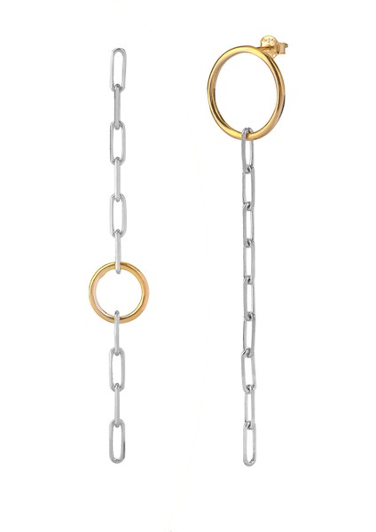 Silver 925 Ayar Zıncırlı Küpe