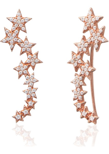 Silver 925 Ayar Zirkon Taşlı Yıldız Küpe