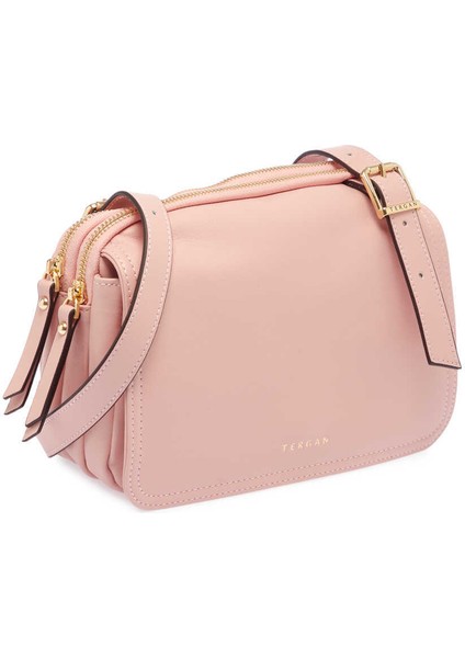Pembe Hakiki Deri Kadın Çapraz Askılı Çanta - S23K1BC80167-U5E