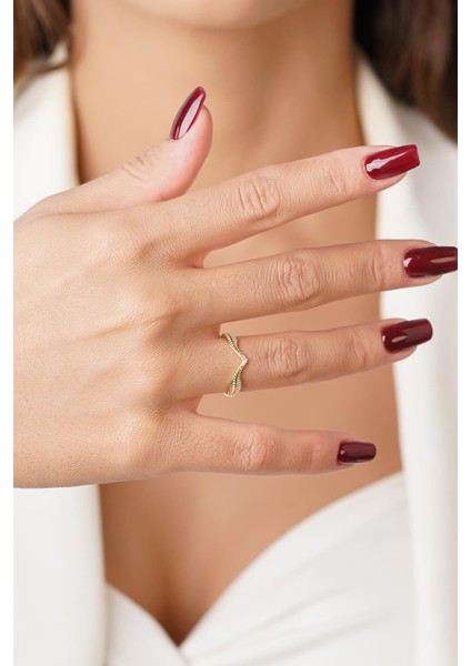 14 Ayar Altın Taşlı Yaprak Yüzük indirimleri