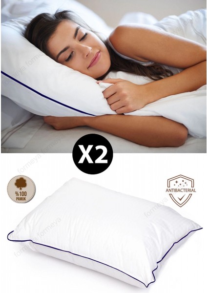 2 Adet Climate Nano Jel Yastık Otel Yastığı 50X70 cm %100 Pamuk Dış Kumaş