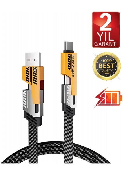 4in1 Pd 65 Watt Type-C/27 Watt iPhone Halat Örgü Kırılmaz Uç 1mt Hızlı Şarj ve Data Kablosu FP98 fiyatları
