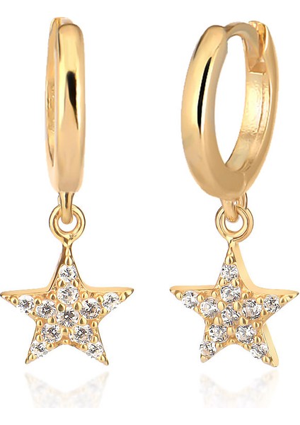 Skf Internatıonal 925 Ayar Gümüş Mengeci Taşsız Yıldız Küpe