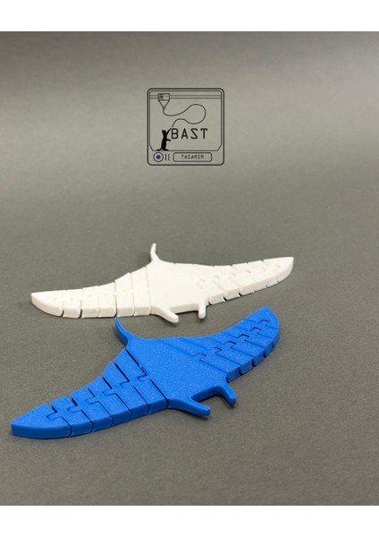 Bast Tasarım 3D Yazıcı Hareketli Eklemli Vatoz Balığı Oyuncak Figür modelleri