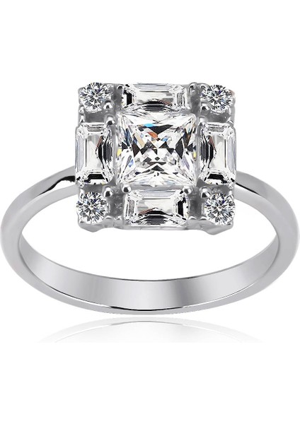 Gümüş Altın Kaplama Kare Taşlı Gümüş Yüzükler, Son Trend Tasarımlar Listesinde!