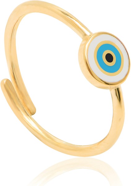 Silver 925 Ayar Zirkon Taşlısiz Göz Desenli Mine Yüzük