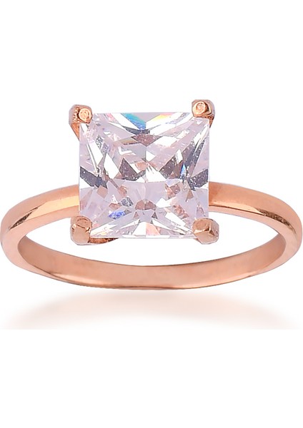 925 Ayar Gümüş Zirkon Tek Taş Yüzük