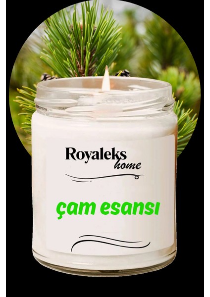 Doğal Özel Seri Kokulu Dekoratif Kavanoz Mum 210 cc - Çam Esansı - Ryl