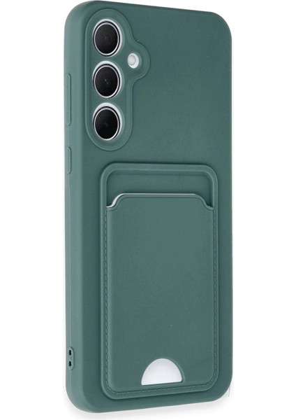 Newface Samsung Galaxy A35 5g Kılıf Kelvin Kartvizitli Silikon - Koyu Yeşil fiyatları