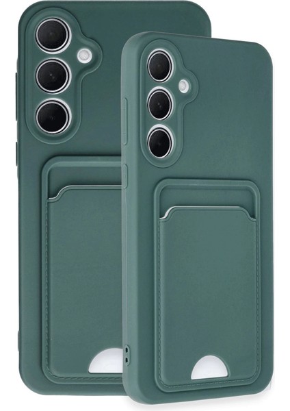 Newface Samsung Galaxy A35 5g Kılıf Kelvin Kartvizitli Silikon - Koyu Yeşil modelleri