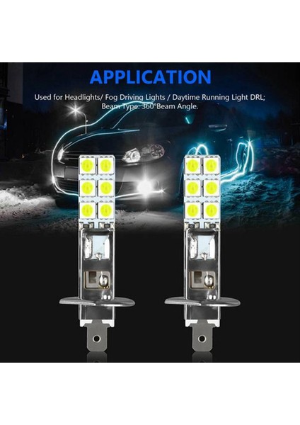 12PCS H1 6000K Süper Beyaz 80W LED Far Ampulleri Kiti Sis Sürüş Işığı (Yurt Dışından) fiyatları