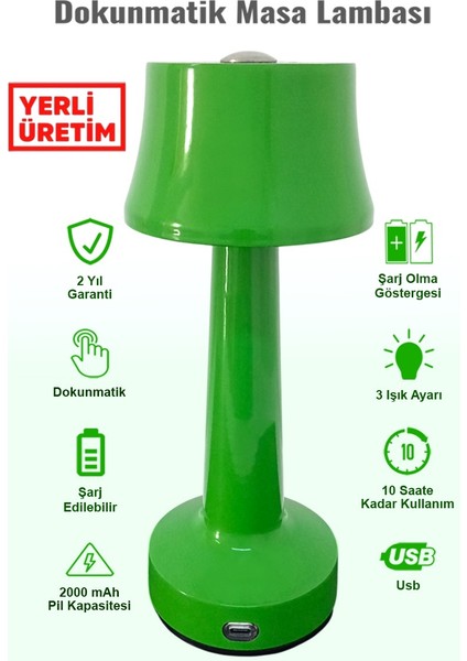 Dokunmatik Metal Masa Lambası