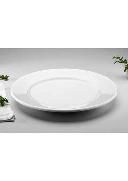 Beyaz Yuvarlak Servis Tabağı -Kırılmaz - Kafe, Otel, Restoran Kullanımına Uygun - Beyaz Porselen Görünümlü, Polikarbonat Tabak fiyatları