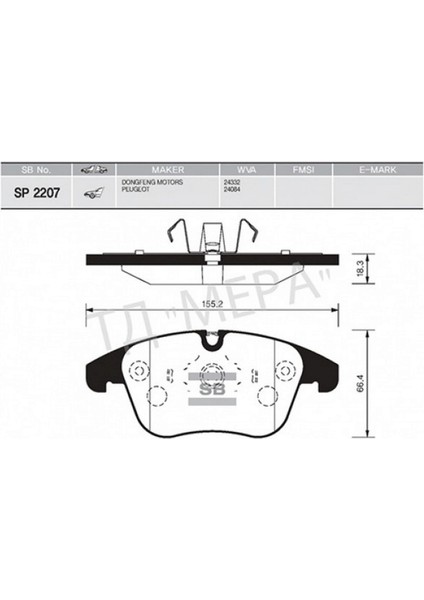 Mtxdpn Ön Balata Fişli C5 1.6 16V-1.8 16V-2.0 16V-1.6 Hdi-2.0 Hdi 08 GDB1818