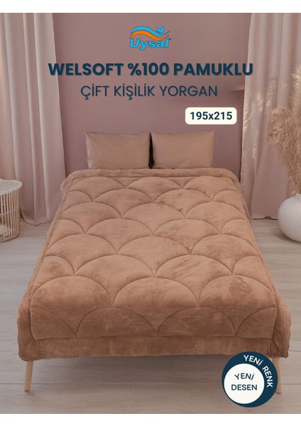 Welsoft Akfil Midye Desen Çift Kişilik Yorgan