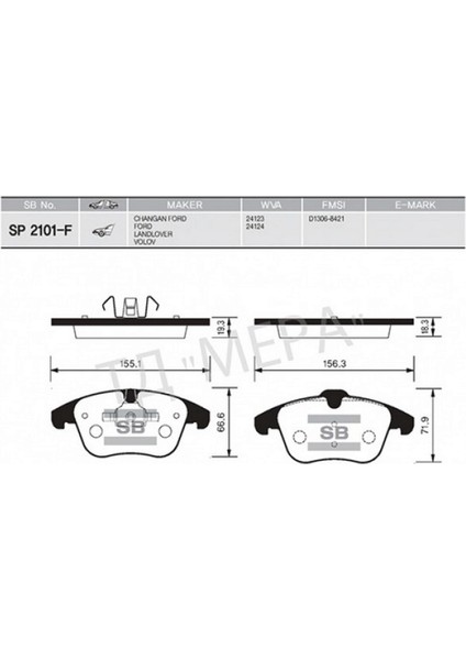 Mtxdpn On Fren Balatasi Evoque 12-18 Freelander 2 06-14 / Mondeo Iv 07 / S Max Galaxy 07 Volvo S60 Ii 1.5 T3 15 18 S80 Ii 2.0 08 12 V60 I 11 15 V70 Iii 09 15 XC70 Ii 09 12