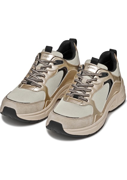 Kadın Bej D Zarvıa A - Mesh+Pearl.gbk Bağcıklı Kalın Tabanlı Deri Sneaker D55YLA014AJC1S2L modelleri