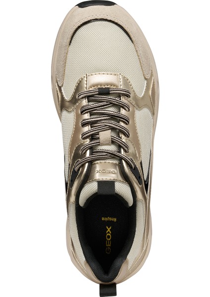 Kadın Bej D Zarvıa A - Mesh+Pearl.gbk Bağcıklı Kalın Tabanlı Deri Sneaker D55YLA014AJC1S2L