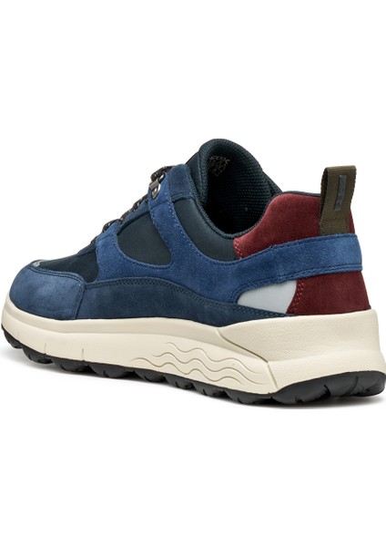 Erkek Lacivert U Spherıca 4x4 B Abx C - Suede Bağcıklı Kalın Tabanlı Kumaş Sneaker U56FDC022CQC4K4B