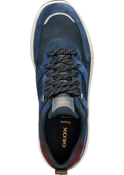 Erkek Lacivert U Spherıca 4x4 B Abx C - Suede Bağcıklı Kalın Tabanlı Kumaş Sneaker U56FDC022CQC4K4B