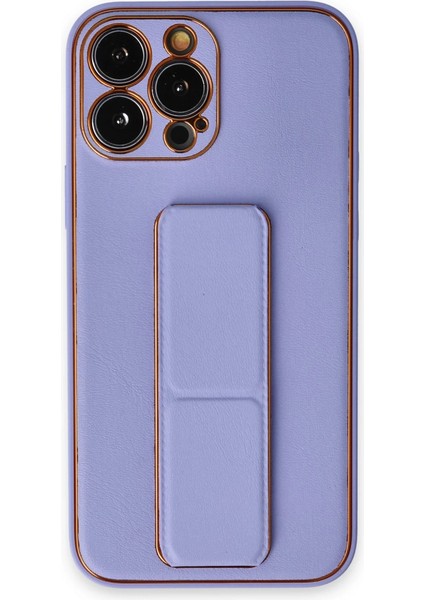 Iphone 13 Pro Kılıf Coco Deri Standlı Kapak - Koyu Lila