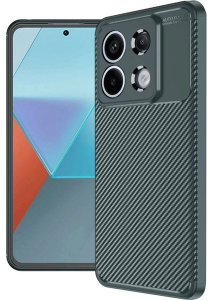 Newface Xiaomi Redmi Note 13 Pro 4g Kılıf Auto Focus Karbon Kapak - Koyu Yeşil