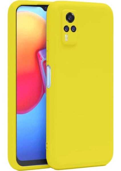 Vivo Y53S Kılıf Nano Içi Kadife Silikon - Sarı
