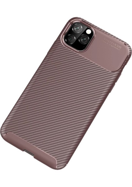 Iphone 11 Pro Max Kılıf Auto Focus Karbon Kapak - Kahverengi fiyatları
