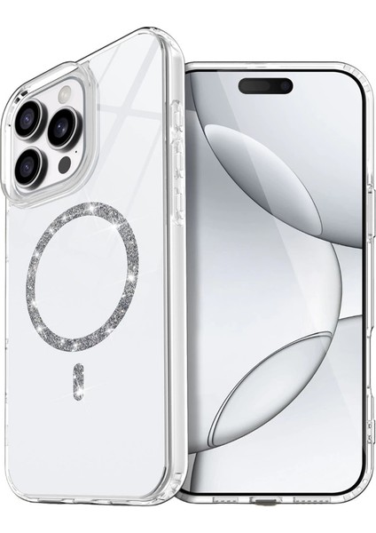Apple Iphone 16 Pro Max Live Diamond Magsafe Kapak - Şeffaf