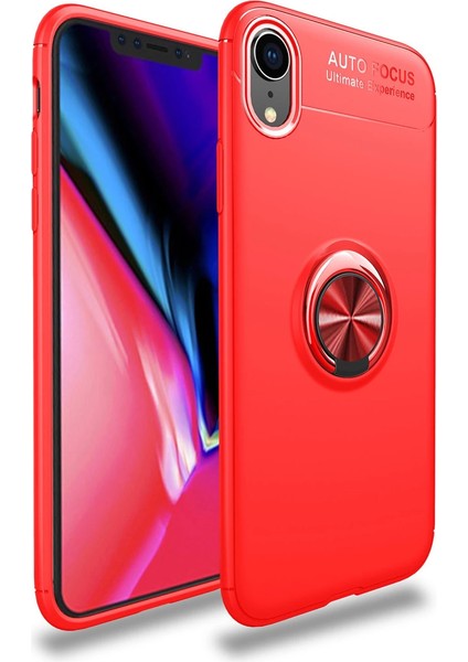 Iphone Xr Kılıf Range Yüzüklü Silikon - Kırmızı