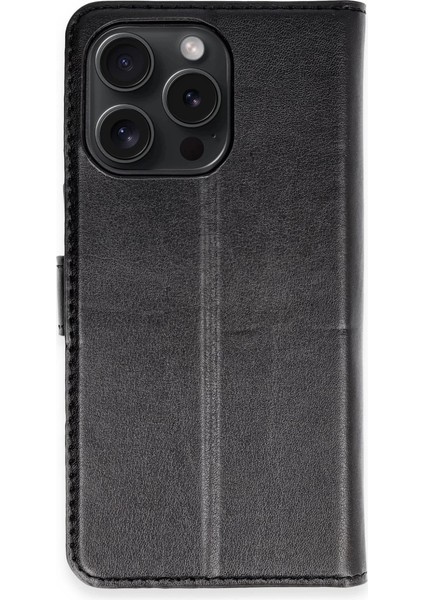 Iphone 15 Pro Max Kılıf Trend S Plus Kapaklı Kılıf - Siyah