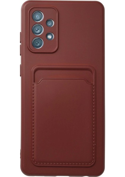 Samsung Galaxy A72 Kılıf Kelvin Kartvizitli Silikon - Bordo