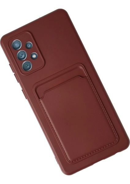 Samsung Galaxy A72 Kılıf Kelvin Kartvizitli Silikon - Bordo modelleri