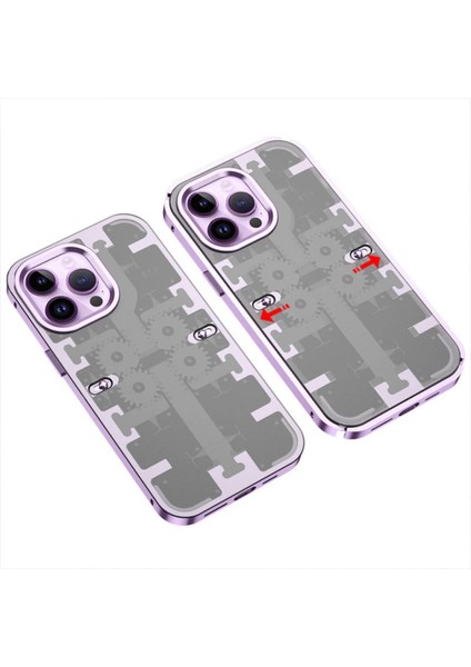 Iphone 13 Pro Kılıf Mekanik Bumper Kapak - Derin Mor