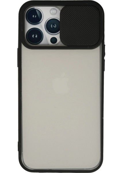 Iphone 13 Pro Max Kılıf Palm Buzlu Kamera Sürgülü Silikon - Siyah