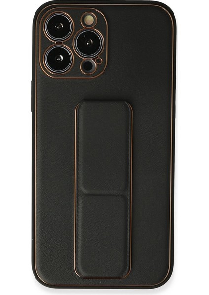 Iphone 13 Pro Kılıf Coco Deri Standlı Kapak - Siyah