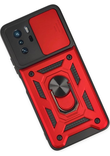 Xiaomi Poco X3 Gt Kılıf Pars Lens Yüzüklü Silikon - Kırmızı modelleri