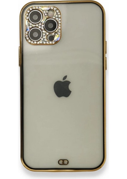 Iphone 12 Pro Kılıf Liva Taşlı Silikon - Siyah