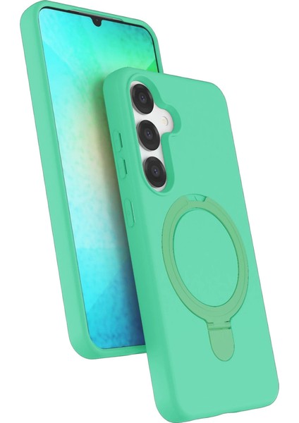 Samsung Galaxy S25 Regal Magsafe Standlı Kapak - Yeşil