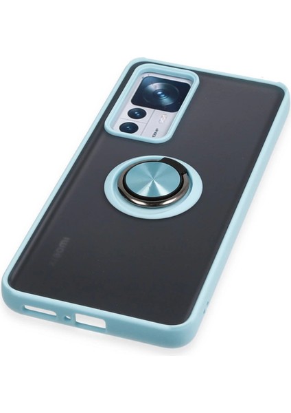 Xiaomi Mi 12T Pro Kılıf Montreal Yüzüklü Silikon Kapak - Buz Mavi indirimleri