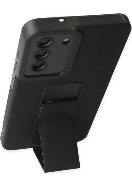 Samsung Galaxy S21 Fe Kılıf Mega Standlı Silikon - Siyah modelleri