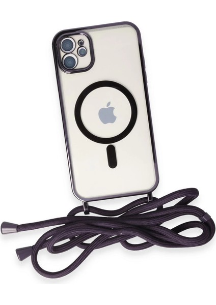 Iphone 11 Kılıf Divo Lazer Askılı Magsafe Kapak - Derin Mor fırsatları