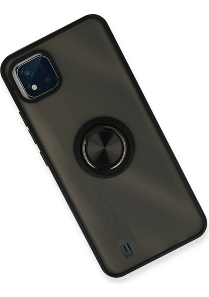 Realme C11 2021 Kılıf Montreal Yüzüklü Silikon Kapak - Siyah fiyatları