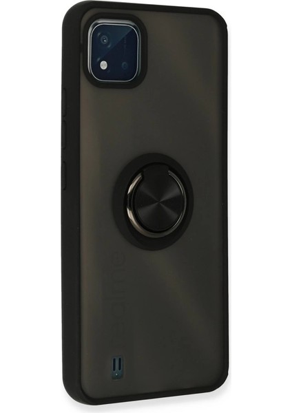 Realme C11 2021 Kılıf Montreal Yüzüklü Silikon Kapak - Siyah modelleri